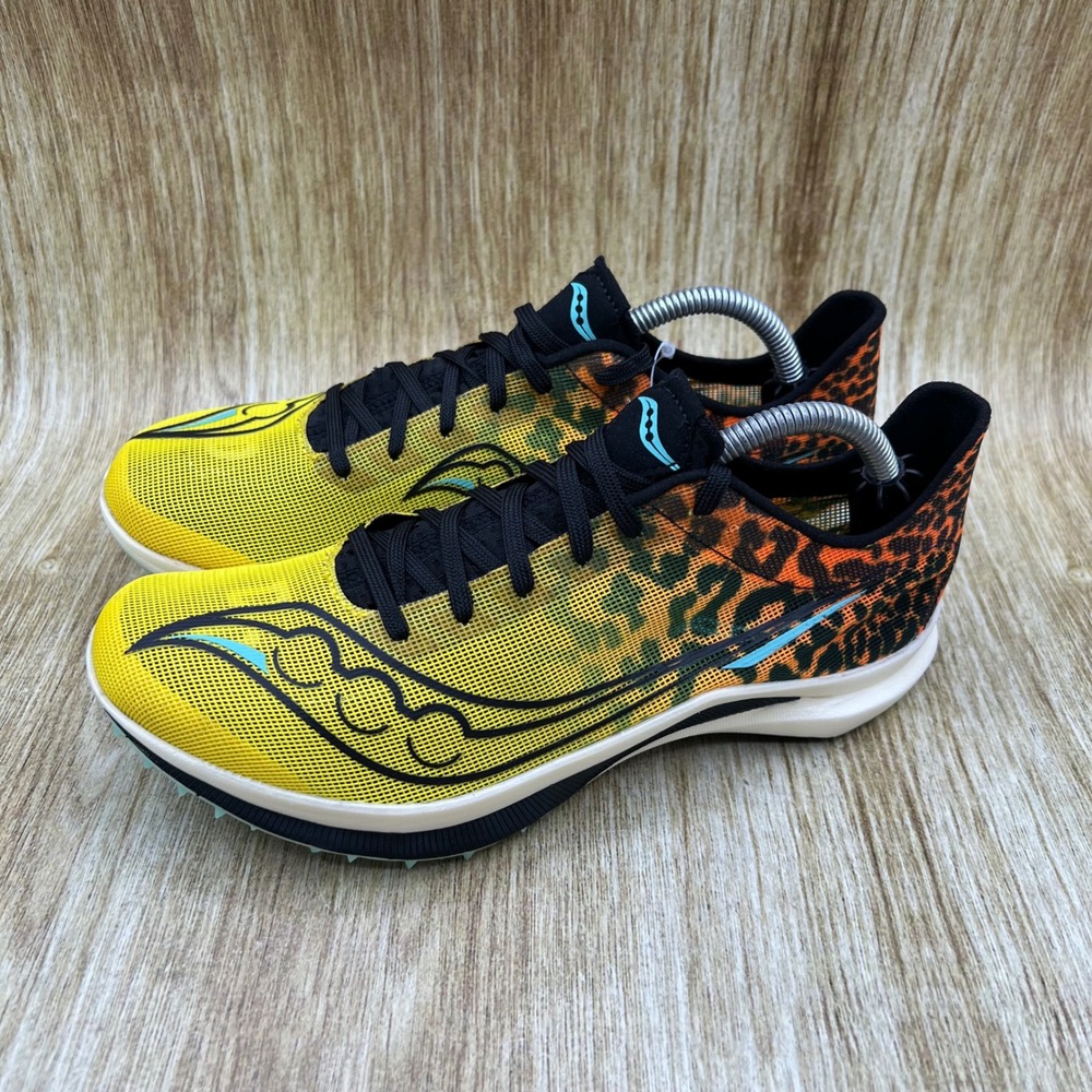 Saucony Endorphin Cheetah Track Spikes Women's Size 8 Yellow Leopard S19095-85 - Picture 3 of 10